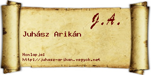 Juhász Arikán névjegykártya
